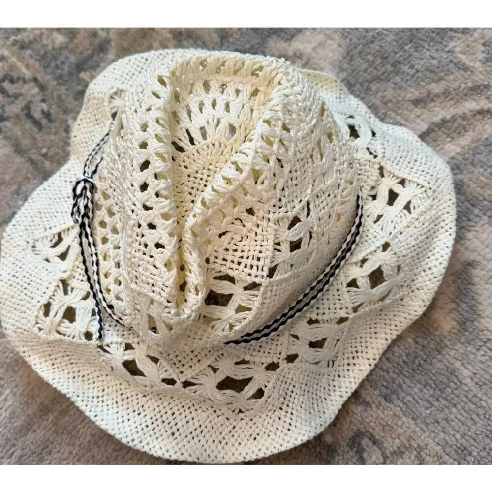 Melrose & Market Straw Hat Natural One Size NWT